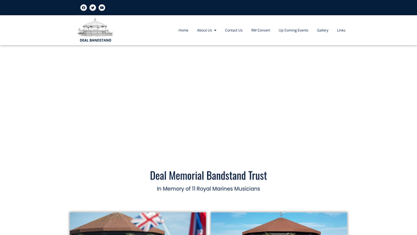 Screenshot of the The Deal Memorial Bandstand Trust website