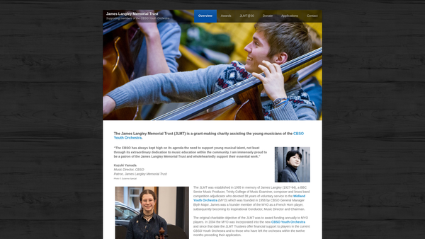 Screenshot of the The James Langley Memorial Trust website