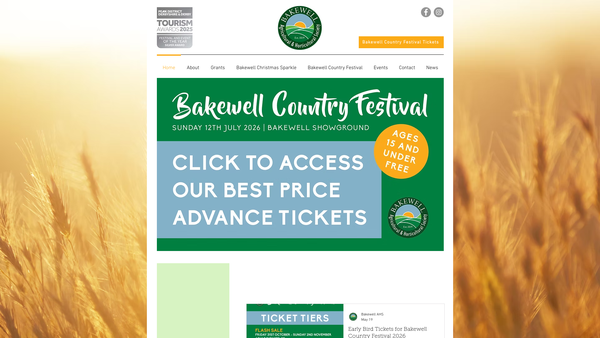 Screenshot of the Bakewell Agricultural And Horticultural Society website