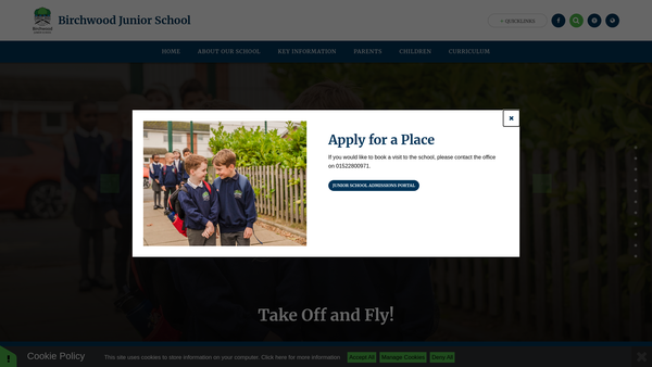 Screenshot of the Birchwood Junior School Fund website