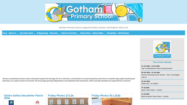Screenshot of the Gotham Primary School Fund website