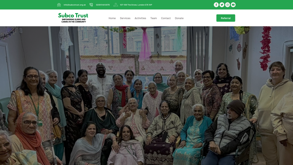 Screenshot of the Subco Trust website
