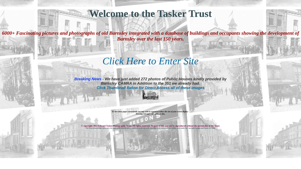 Screenshot of the The Ted Tasker Photographic Collection Trust website