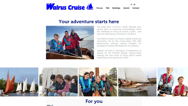 Screenshot of the The Walrus Cruise website