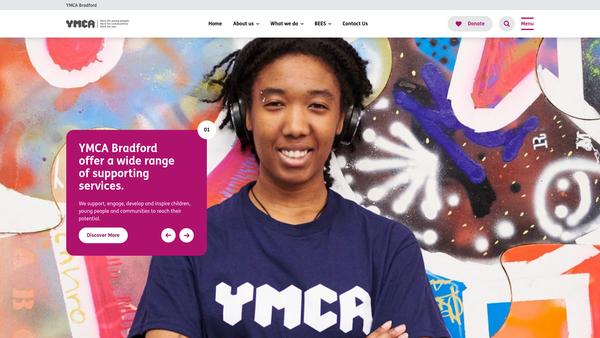 Screenshot of the City Of Bradford YMCA website