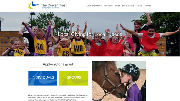 Screenshot of the The Craven Trust website