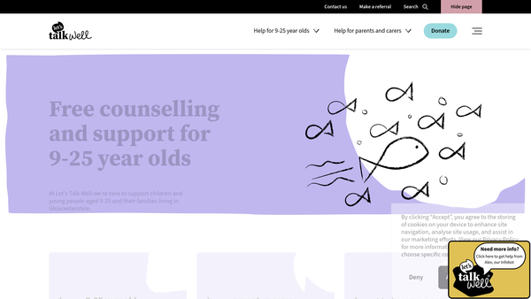 Screenshot of the Let's Talk Well website
