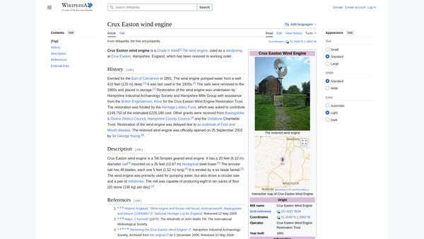 Screenshot of the The Crux Easton Wind Engine Conservation Trust website