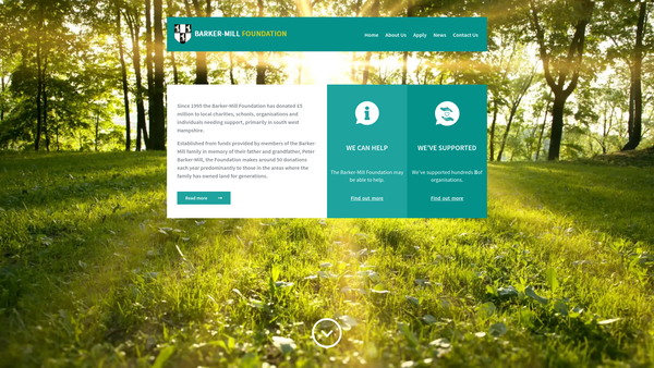 Screenshot of the The Barker-Mill Foundation website