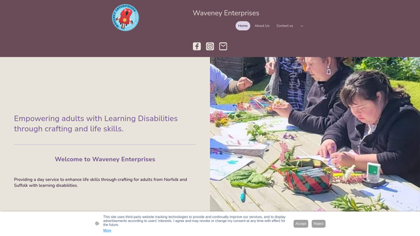 Screenshot of the Waveney Enterprises Workshop website