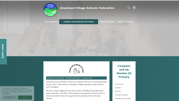 Screenshot of the The Friends Of Compton And Up Marden CE School website