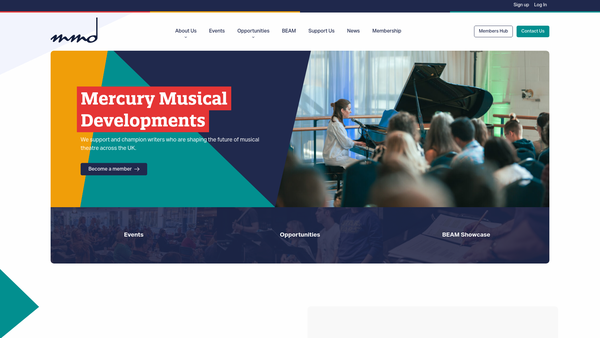 Screenshot of the Mercury Musical Developments website