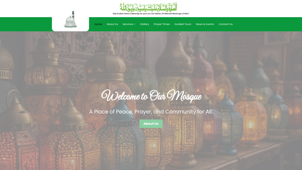 Screenshot of the Faizan-E-Madina Mosque Committee (Trust) website