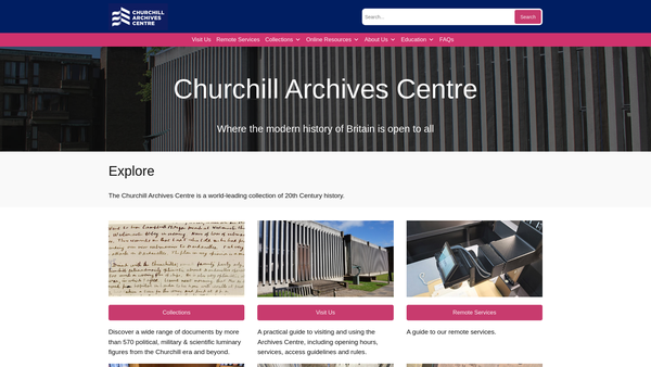 Screenshot of the The Sir Winston Churchill Archive Trust website