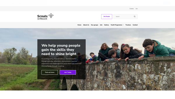 Screenshot of the Fittleworth Scout Association website