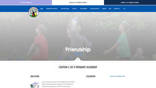 Screenshot of the The Friends Of Caston School website