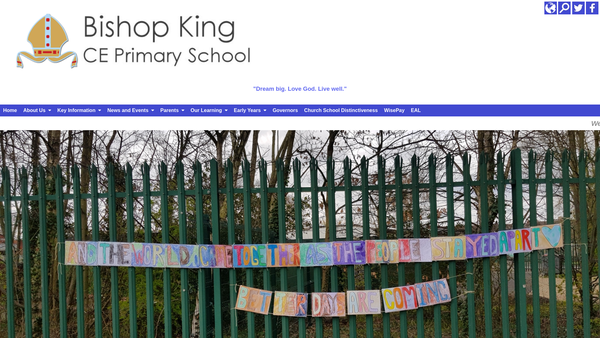 Screenshot of the Bishop King Church Of England Aided Primary School Fund website