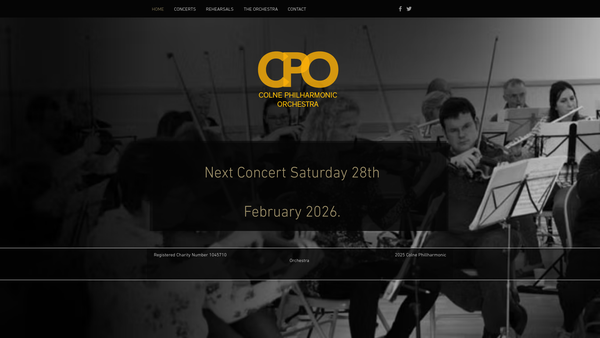 Screenshot of the The Colne Philharmonic Orchestra website