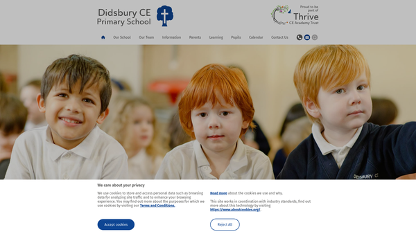Screenshot of the Didsbury Church Of England Primary School Parent Teachers Association website