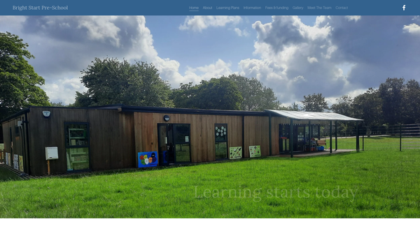 Screenshot of the Bright Start Pre - School website