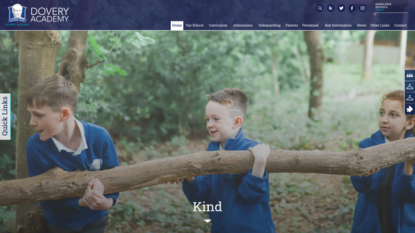 Screenshot of the Dovery Academy Parents Association website
