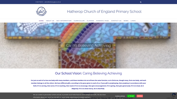 Screenshot of the The Friends Of Hatherop Church Of England Primary School website