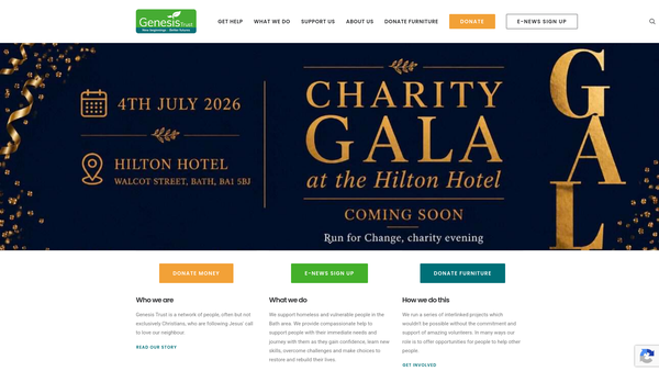 Screenshot of the Genesis Trust website