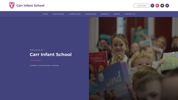 Screenshot of the Nycc Carr County Infant School Fund website