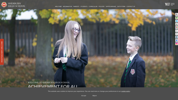 Screenshot of the Sherburn High School Fund website