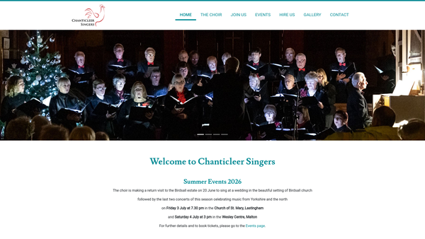 Screenshot of the Chanticleer Singers website