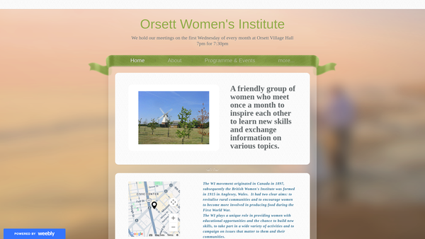 Screenshot of the Orsett Women's Institute website