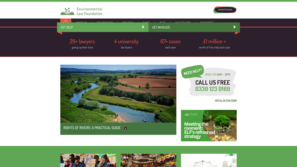 Screenshot of the Environmental Law Foundation website