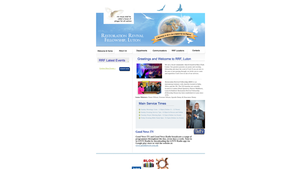 Screenshot of the Restoration Revival Fellowship (Luton) website