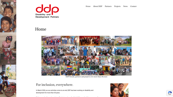 Screenshot of the Disability And Development Partners website