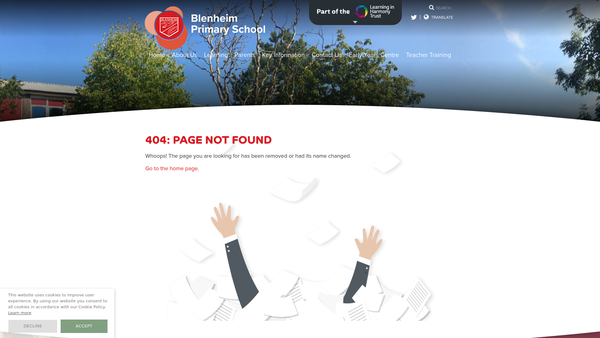 Screenshot of the Friends Of Blenheim Primary School website