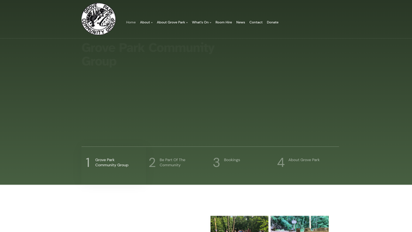 Screenshot of the Grove Park Community Group website