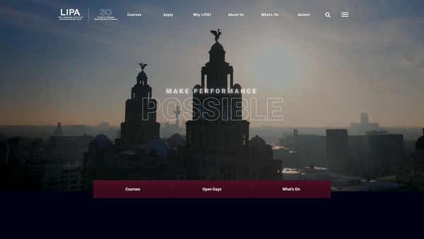 Screenshot of the Liverpool Institute Charity website