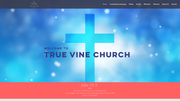 Screenshot of the True Vine Church Trust website