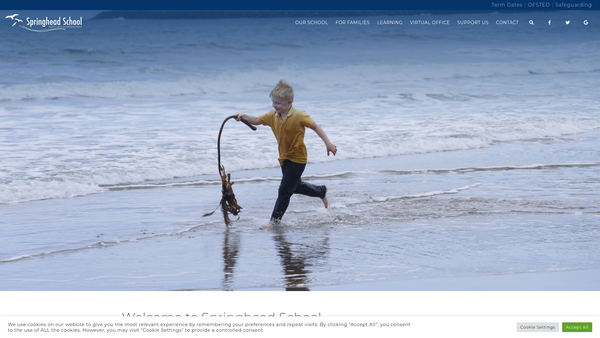 Screenshot of the Springhead School Fund website