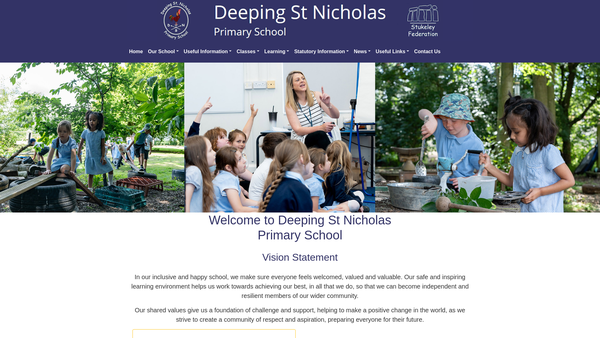 Screenshot of the Deeping St Nicholas School Fund website