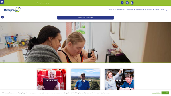 Screenshot of the Bethphage website