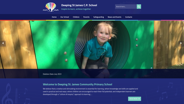 Screenshot of the Deeping St James Community Primary School Fund website