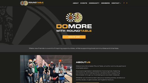 Screenshot of the Winchester Round Table Charitable Trust Fund website