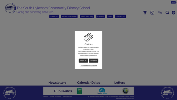 Screenshot of the South Hykeham Community Primary School Fund website