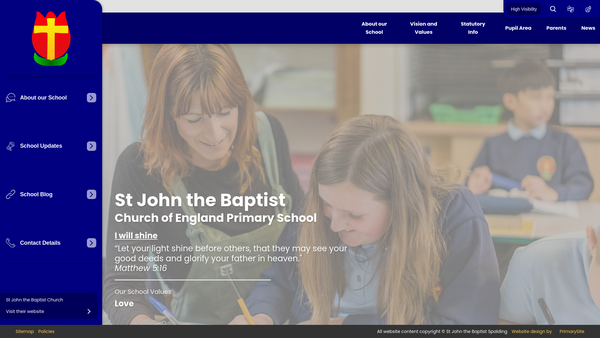 Screenshot of the St John Baptist V A Primary School Fund website