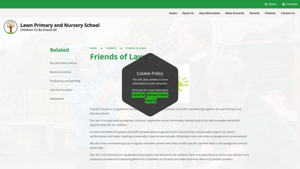 Screenshot of the The Friends Of Lawn Primary School website