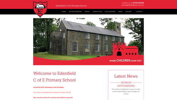 Screenshot of the Edenfield C E Primary School PTA website