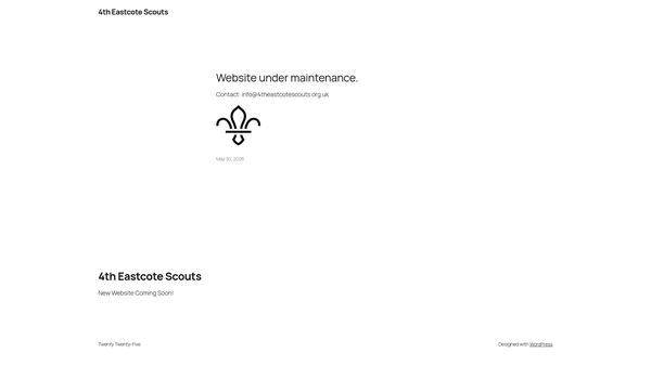 Screenshot of the 4th Eastcote (St.lawrence) Scout Group website