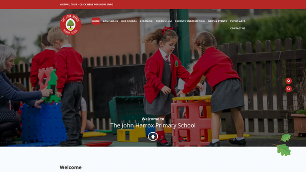 Screenshot of the John Harrox County Primary School Fund website