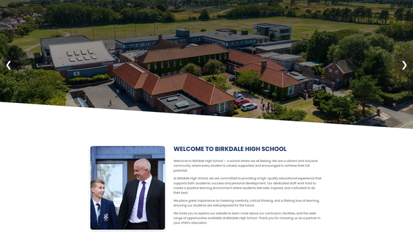 Screenshot of the Birkdale High School Parents Association website